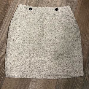 H&M black and white high waisted tweed skirt